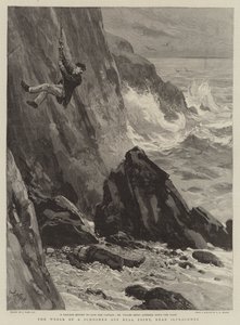Het wrak van een schoener bij Bull Point, nabij Ilfracombe